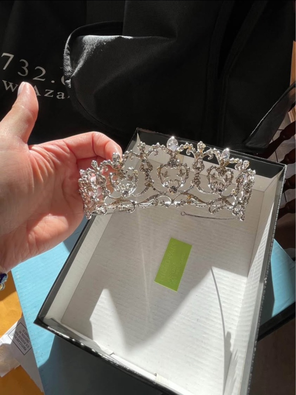 Crystal Rhinestone Tiara Crown - Silver